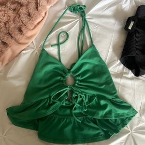 Green backless tank